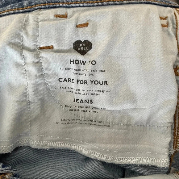 Madewell Curvy Roadtripper Jeans Women's Sz 25 in Benton Wash: Knee-Rip Edition - Picture 10 of 16